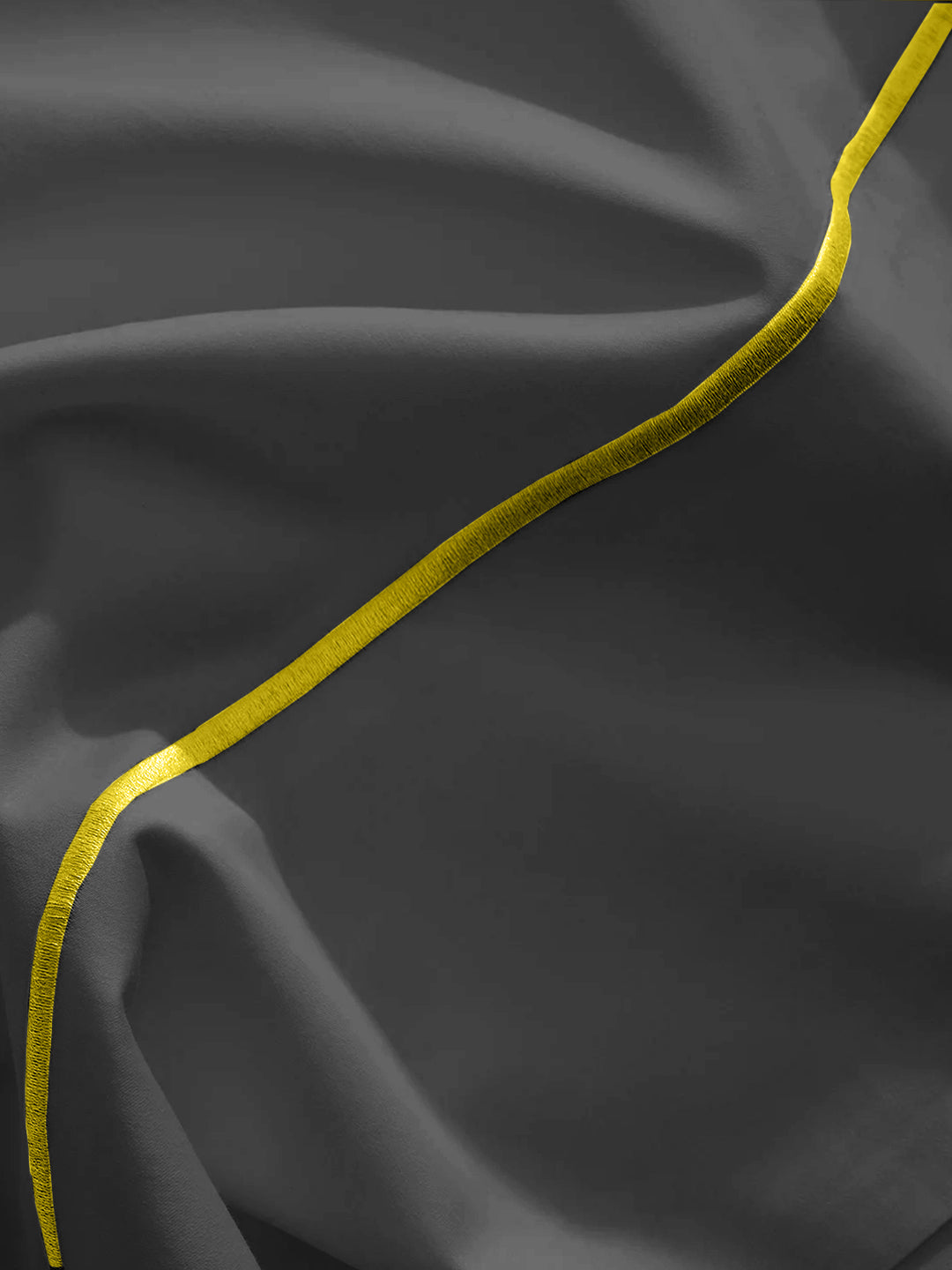 Drap de Lit Brodé - Gris Pierre & Ocre Jaune