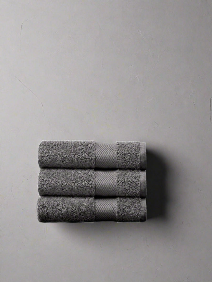 Serviettes pour le visage (lot de 3) en coton biologique - Gris