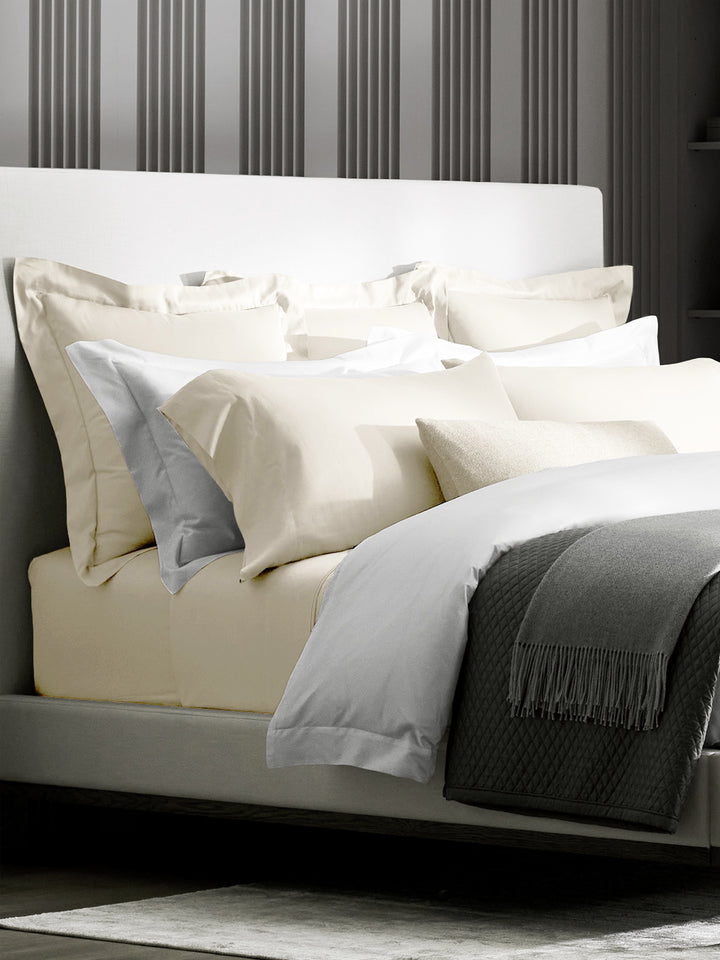 Draps de lit à nombre de fils élevé - Ivoire - 600 TC