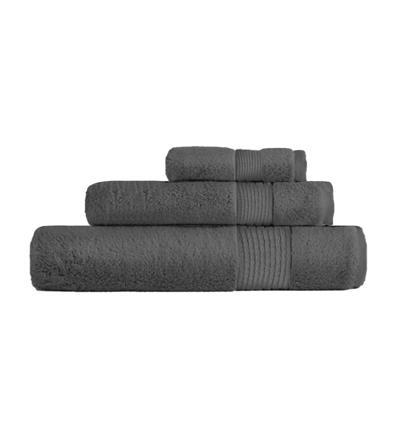 Lot de 3 Serviettes - Gris Foncé