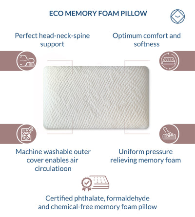 Memory foam pillow for neck pain