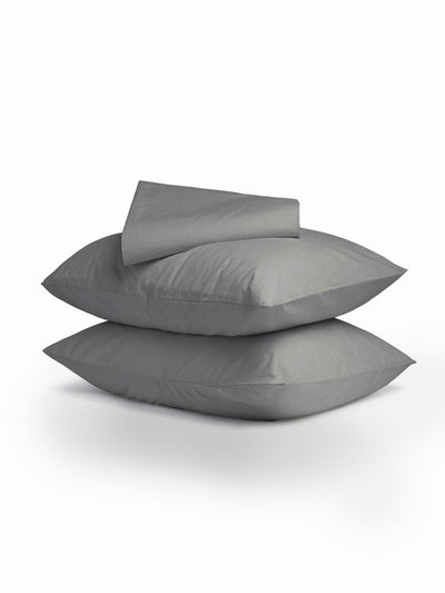100% Organic Cotton Bedsheet Set Of 4 - Stone Grey