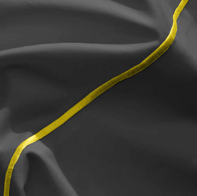 100% Organic Cotton Bedsheet Set Of 4 - Stone Grey with Yellow Ochre Embroidery