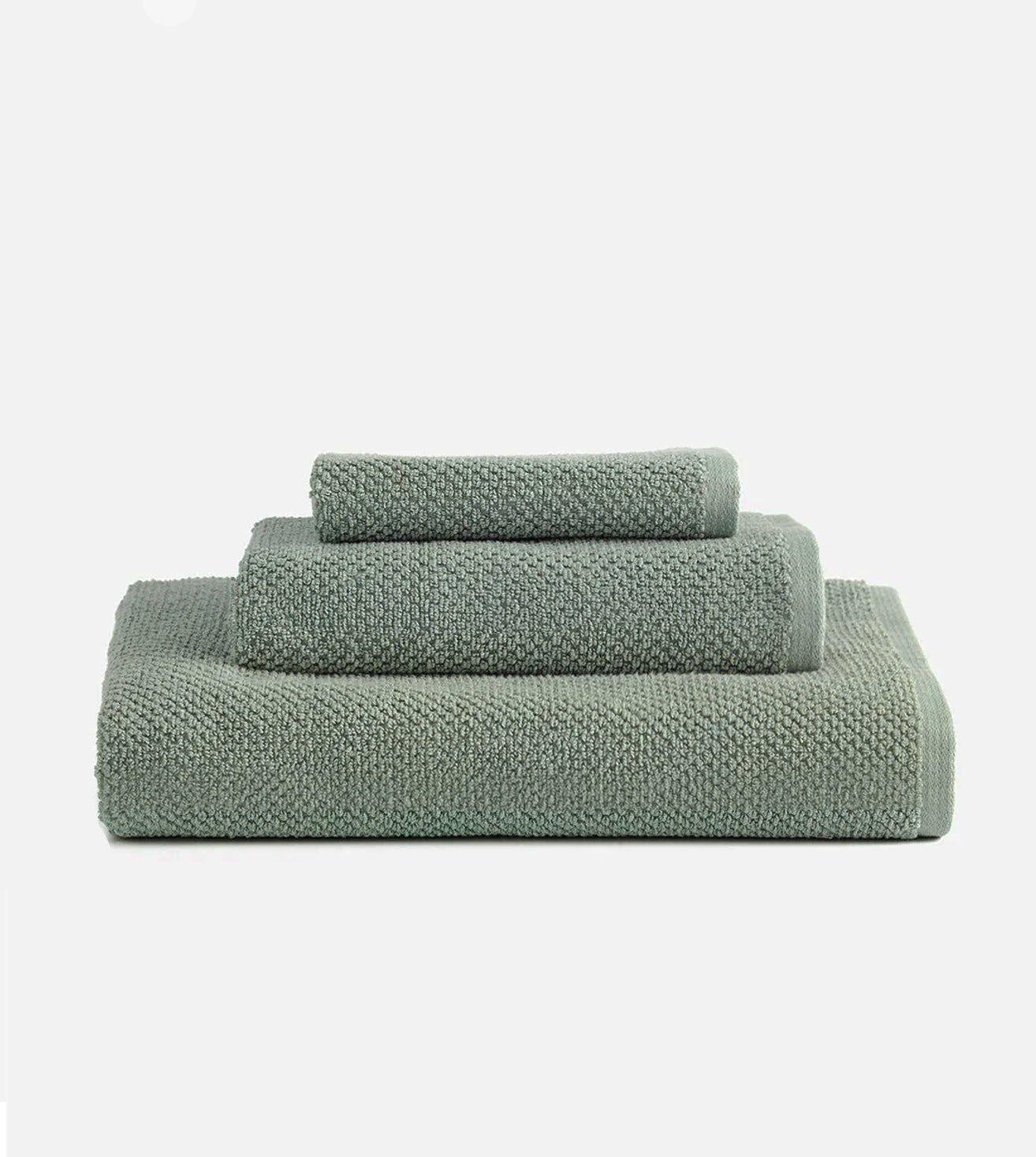 Lot de 3 Serviettes Popcorn - Vert Sauge