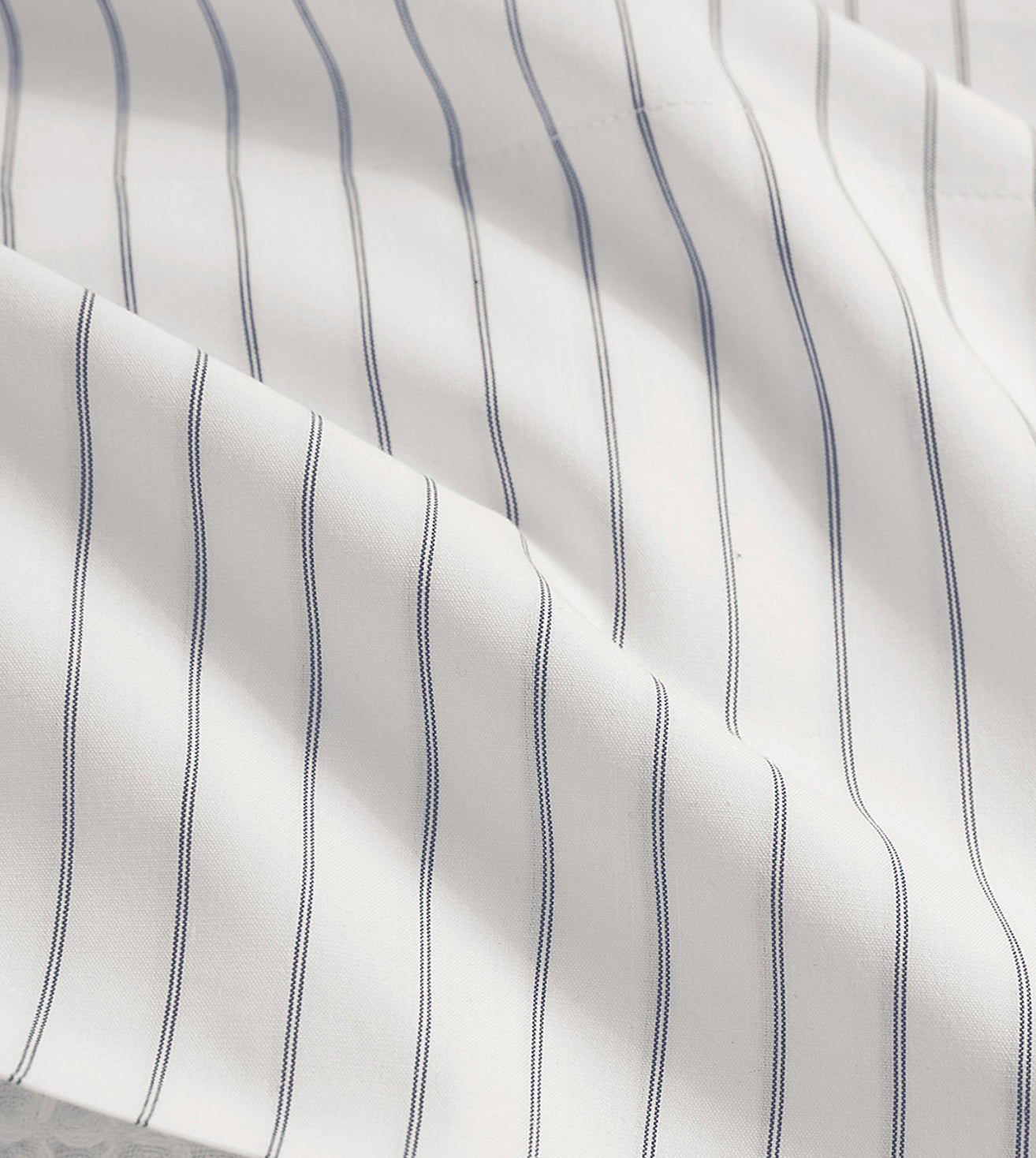 100% Organic Cotton Bedsheet -  Navy Percale Stripes