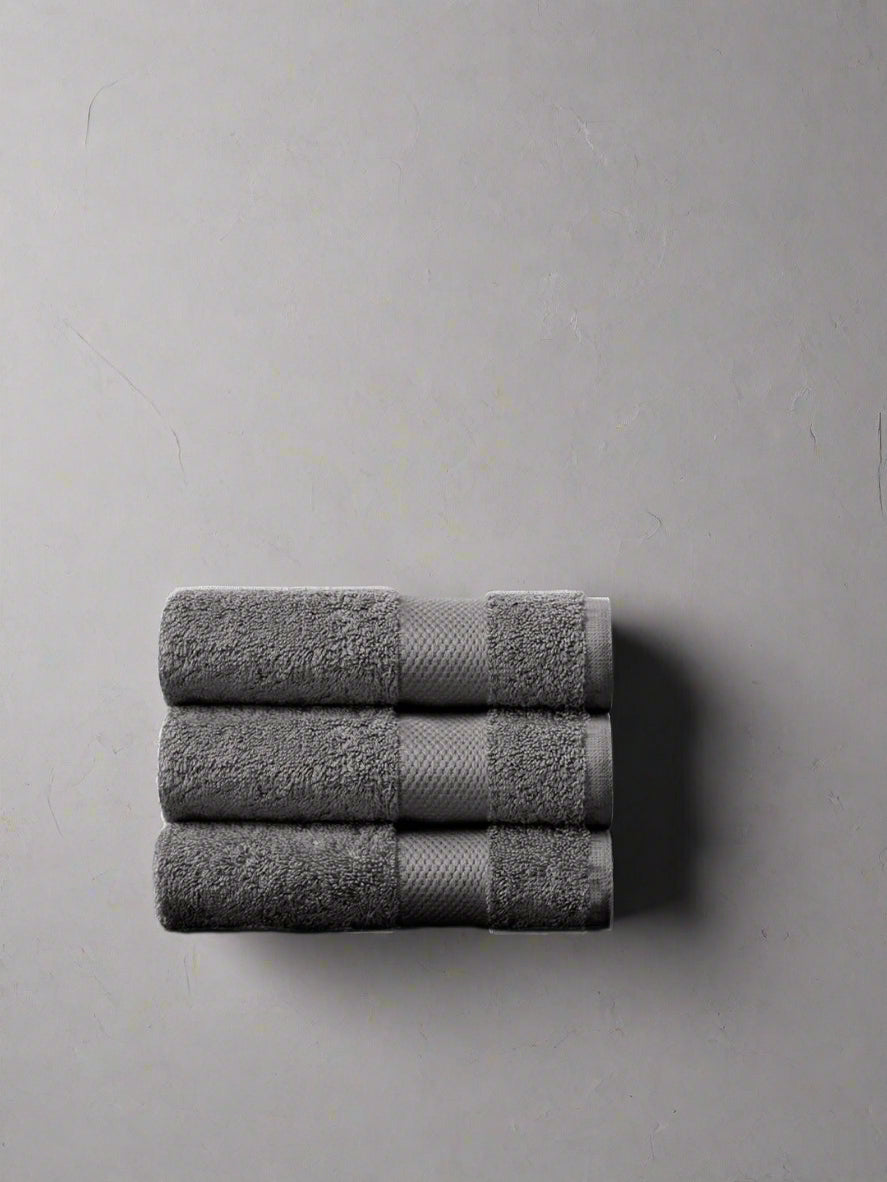 Serviettes pour le visage (lot de 3) en coton biologique - Gris